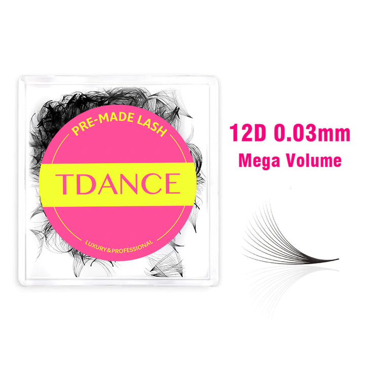 12D 0.03 Mega Volume Handmade Premade Volume Loose Fans Pointy Base(500 Fans)