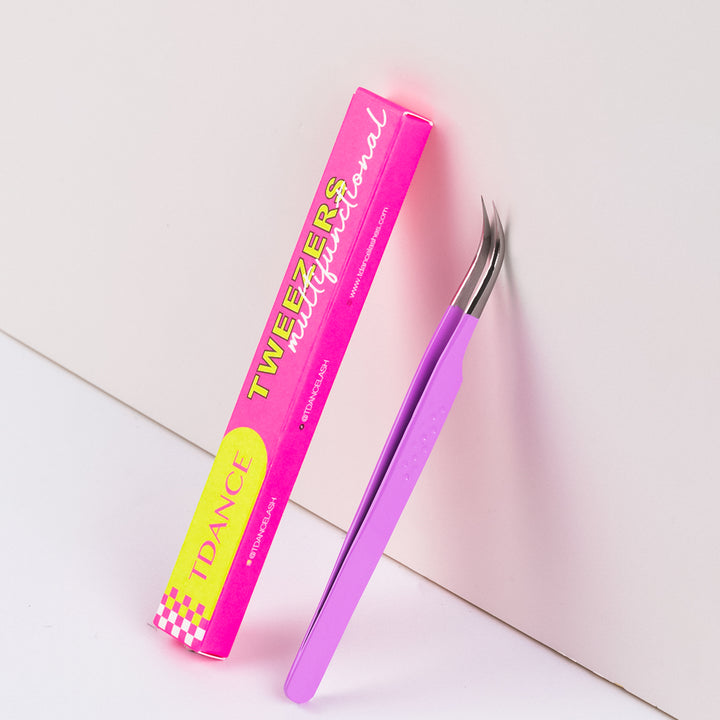 TV-01 Tweezers de fibra violeta para extensión de pestañas