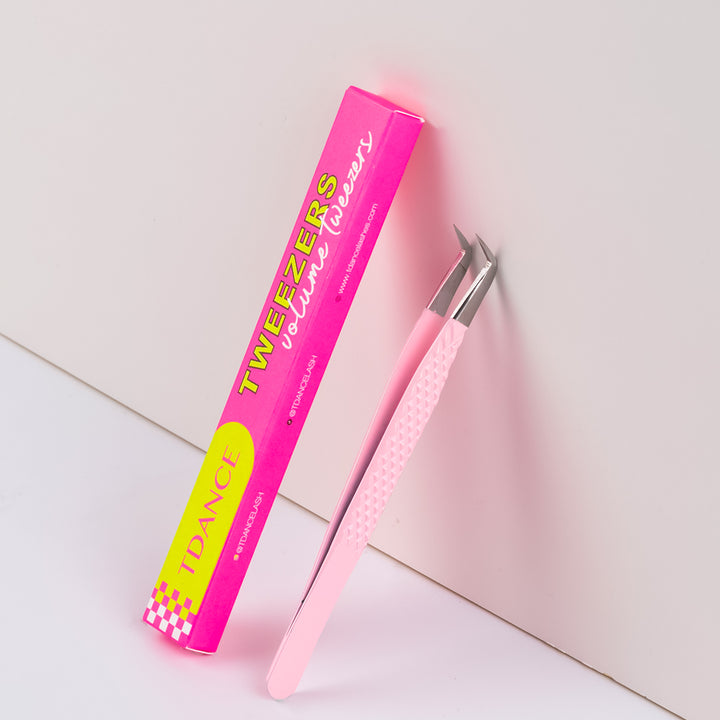 TL-03 pinzas de fibra de color rosa claro para extensión de pestañas