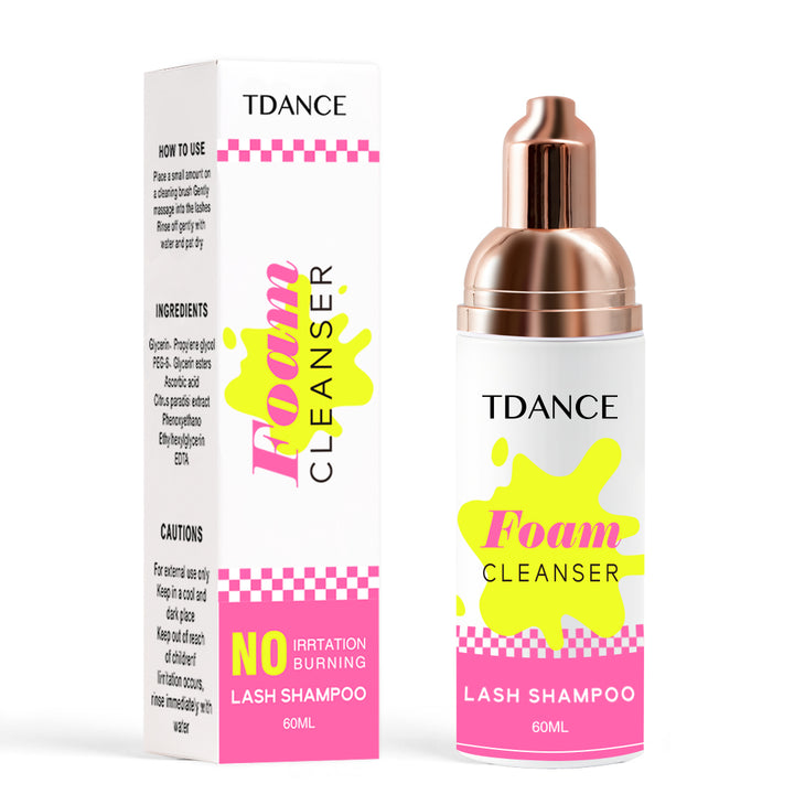 White Bottle Eyelash Extension Cleanser Foam 60ML - TDANCE