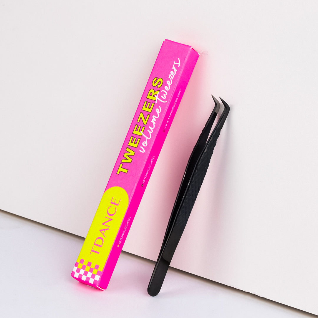 TB-05 Black Fiber Tweezers For Eyelash Extension TDANCE