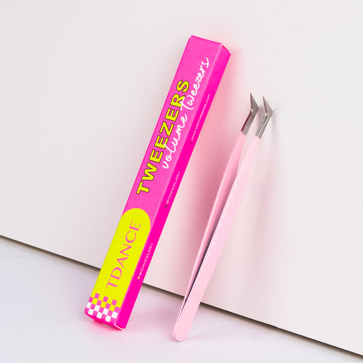 TL-01 pinzas de fibra de color rosa claro para extensión de pestañas