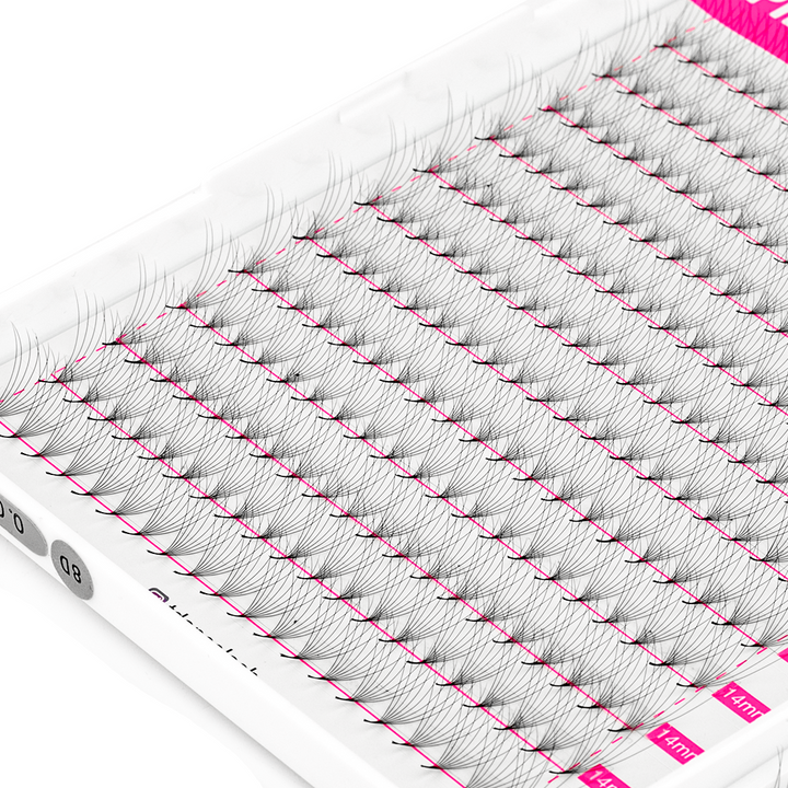 Volumen prefabricado 8D Extensiones de pestañas 320 Fans 16 Filas (pointy base)