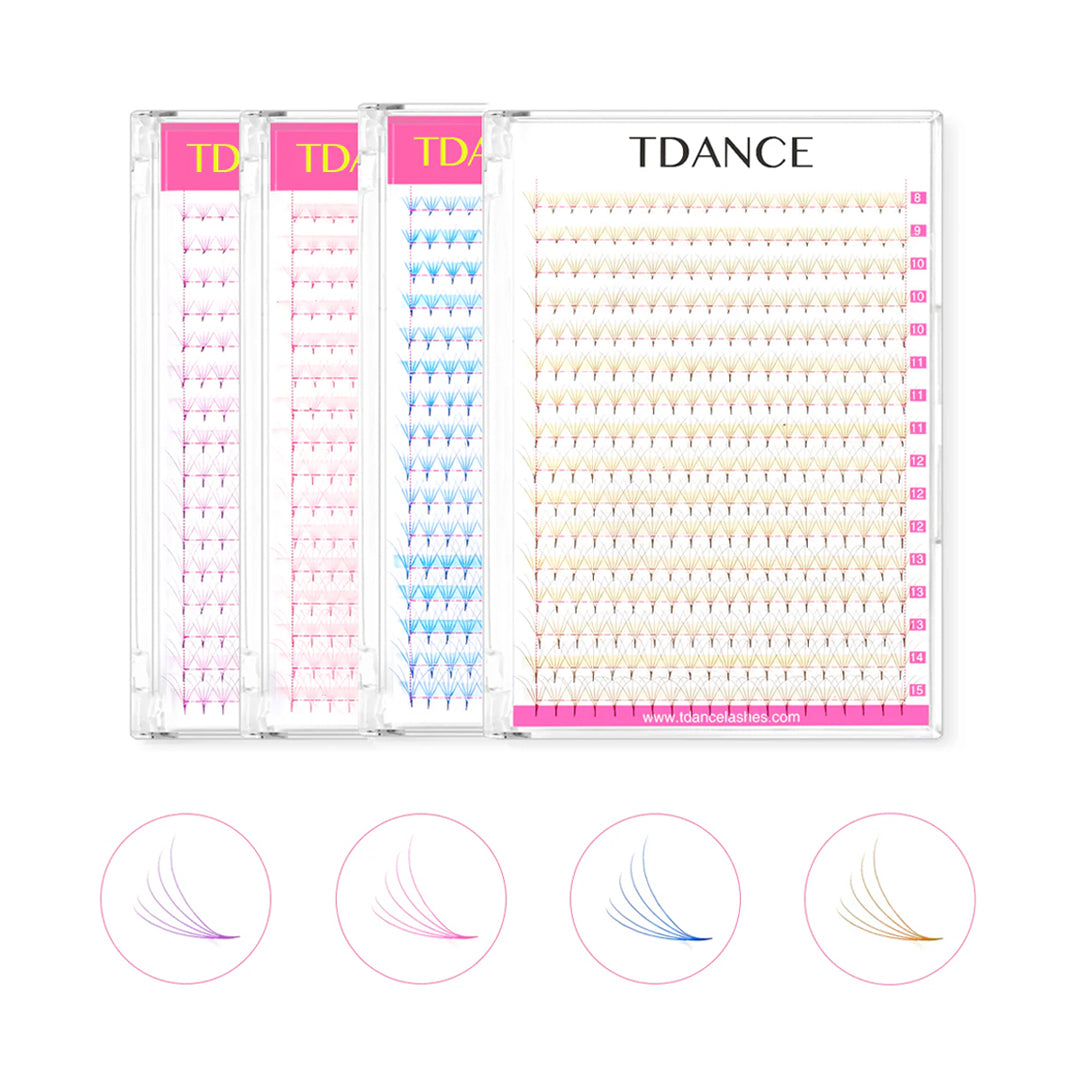 5D Mixed Pointy Base Colored Premade Volume Fans 320 Fans
