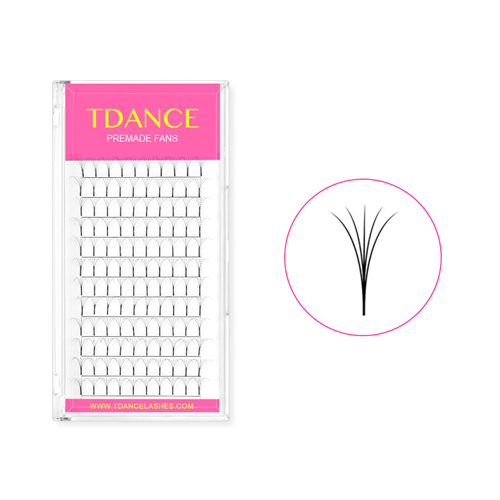5D Premade Volume Fans Lashes 12 Rows (Long Stem) - TDANCE