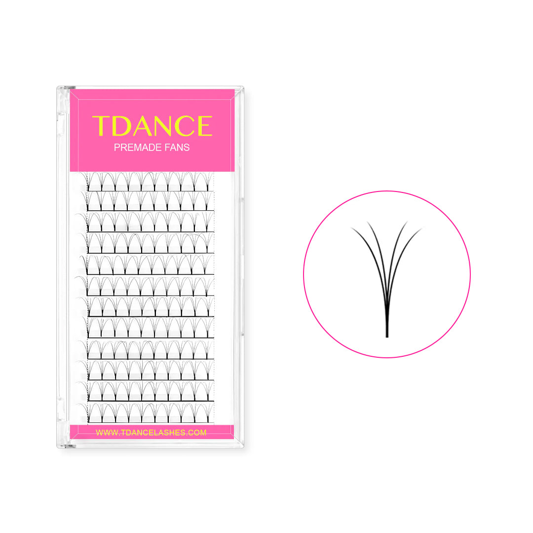 4D Premade Volume Fans Lashes 12 Rows  (Long Stem) - TDANCE