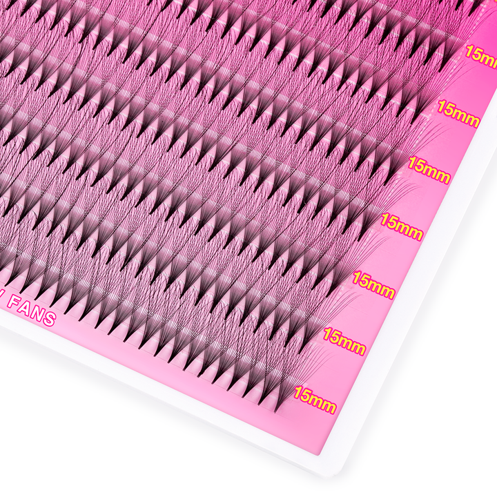 14d Fans de volumen prefabricado Extensiones de pestañas 320 Fans 16 Filas (pointy base)
