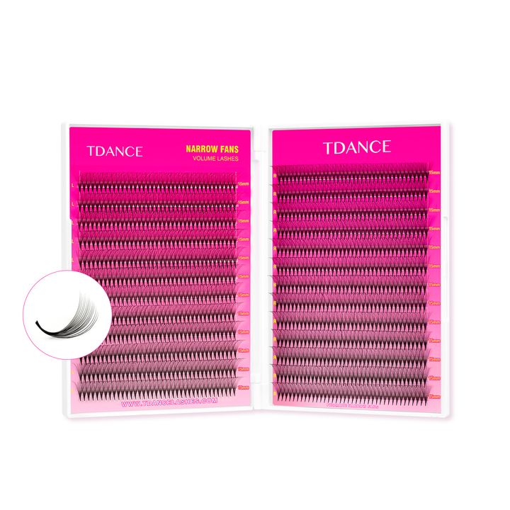 14d Fans de volumen prefabricado Extensiones de pestañas 320 Fans 16 Filas (pointy base)