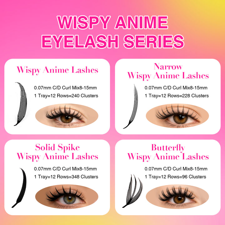 12 Rows 0.07MM Butterfly Wispy Anime Lashes