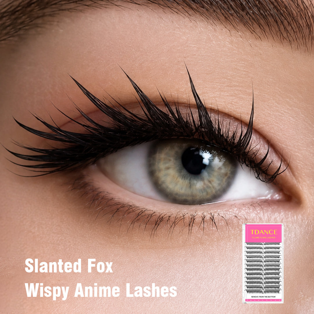 0.07MM Slanted Fox Wispy Anime Lashes 12Rows