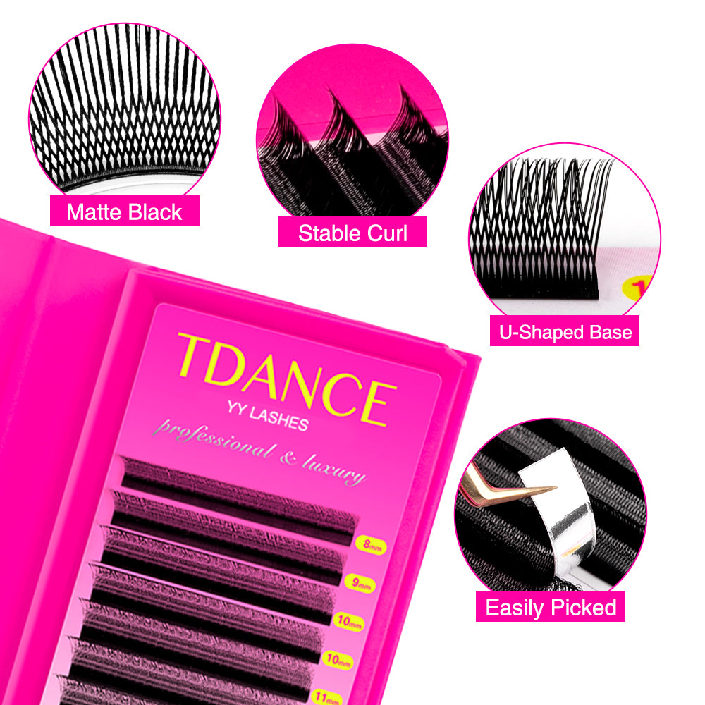 0.07MM U-Shape YY / U-Y Volume Lashes TDANCE