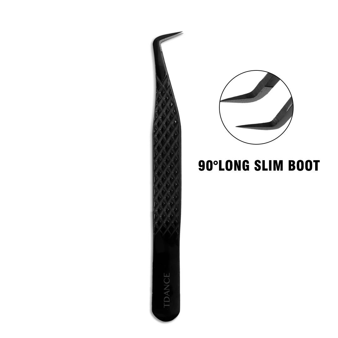 TB-05 Black Fiber Tweezers For Eyelash Extension TDANCE