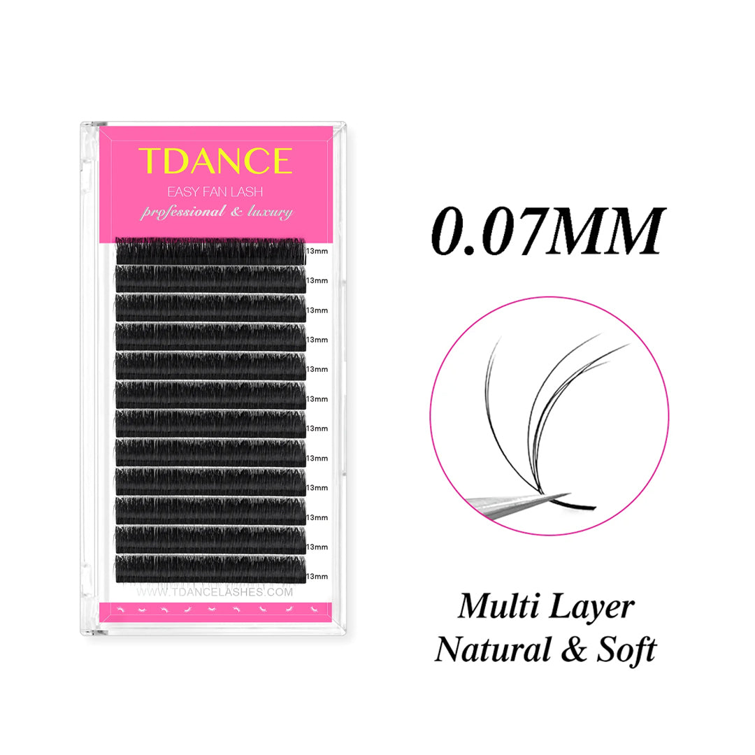 0.07MM 3D Layered Fluffy Easy Fan Volume Eyelash Extensions TDANCE