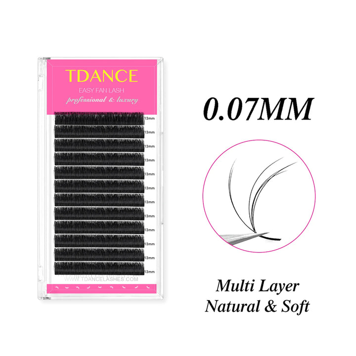 0.07MM 3D Layered Fluffy Easy Fan Volume Eyelash Extensions TDANCE