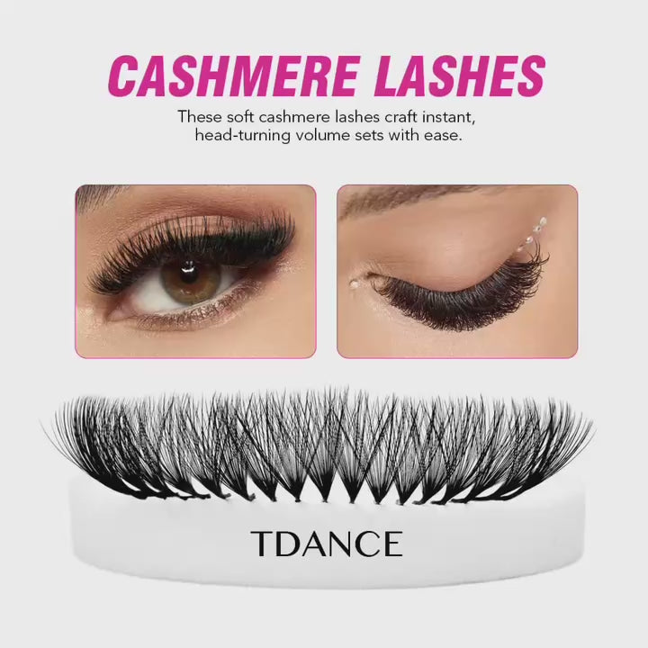 16Rows B/J/M/L/LD Curl TDANCE Cashmere Volume Eyelash Extensions
