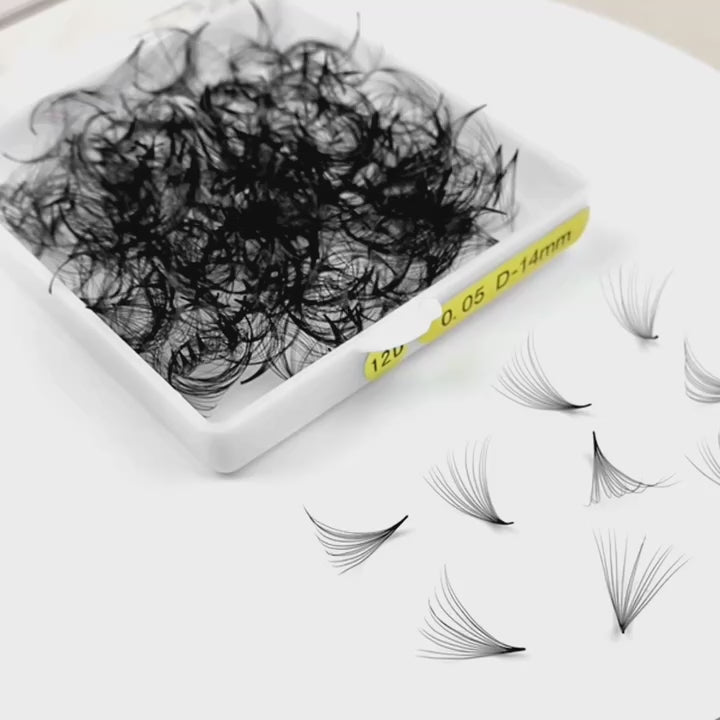 12D 0.03 Mega Volume Handmade Premade Volume Loose Fans Pointy Base(500 Fans)